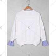 Unique Stripe Panel Sweatshirt - Blue One Fansmadedirect