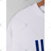 Unique Stripe Panel Sweatshirt - Blue One Fansmadedirect