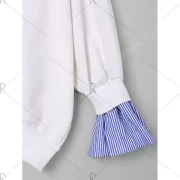 Unique Stripe Panel Sweatshirt - Blue One Fansmadedirect