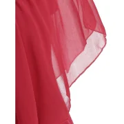 V Neck Chiffon Flounce Sleeveless Tee - Red Wine Fansmadedirect