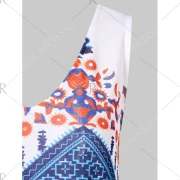 V Neck Tribal Print Tank Top - White Fansmadedirect