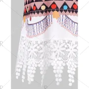 V Neck Tribal Print Tank Top - White Fansmadedirect