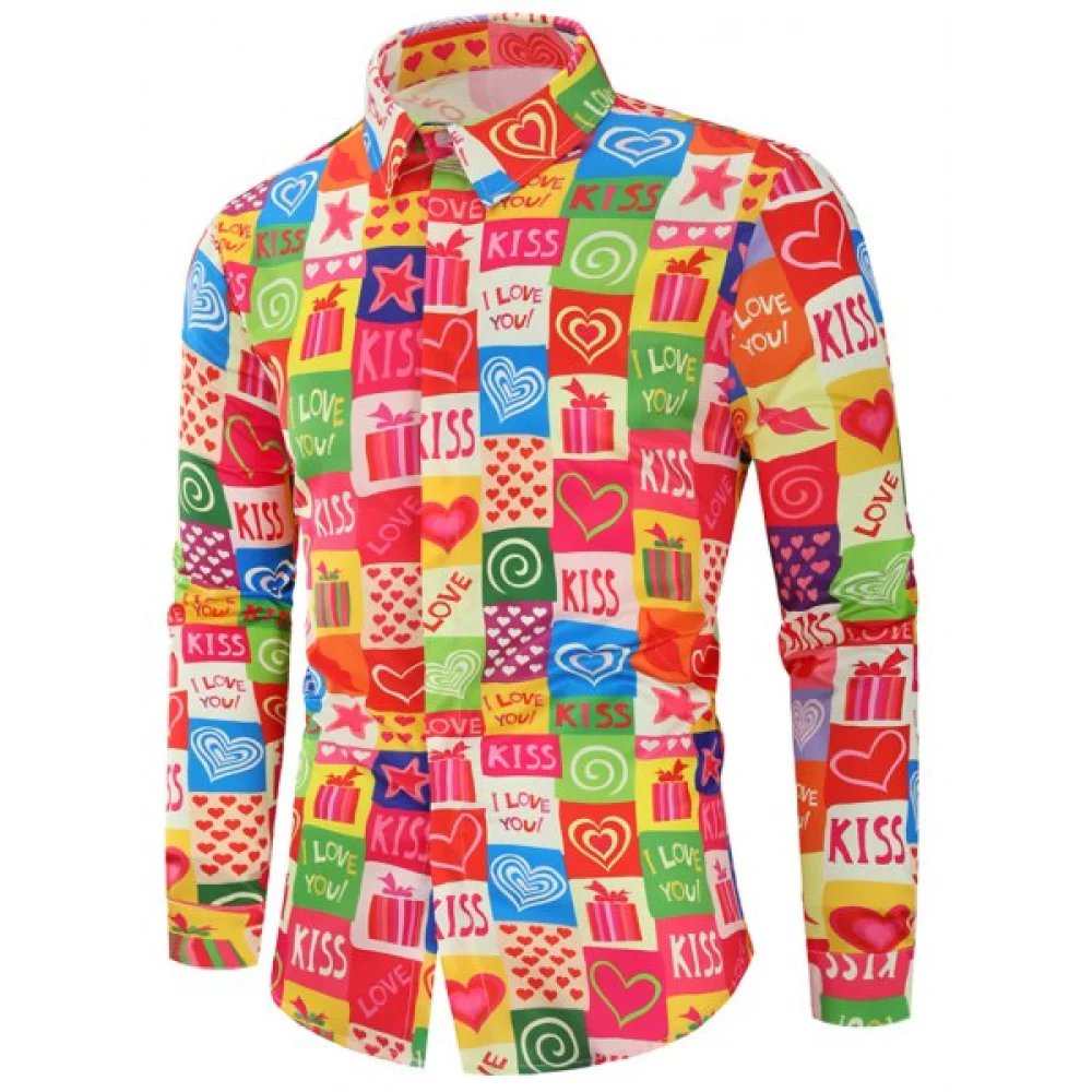 Valentine's Day Heart Gifts Print Long leeves hirt - Fansmadedirect