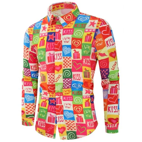 Valentine's Day Heart Gifts Print Long leeves hirt - Fansmadedirect