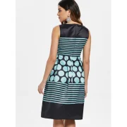 Vintage Polka Dot Stripe Flare Dress - Fansmadedirect