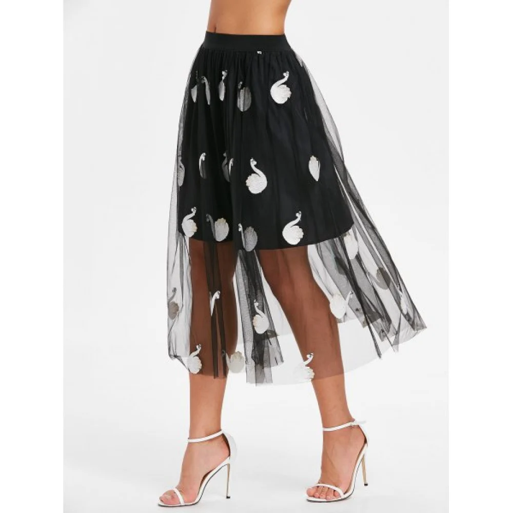 wan Pattern A Line kirt - Black Fansmadedirect