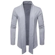 Whole Colored Open Front Cardigan - Light Gray Fansmadedirect