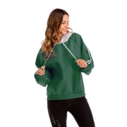 Women's Long Sleeve Hoodies Pullover Hoodie Sweatshirts - Pine Green Fansmadedirect