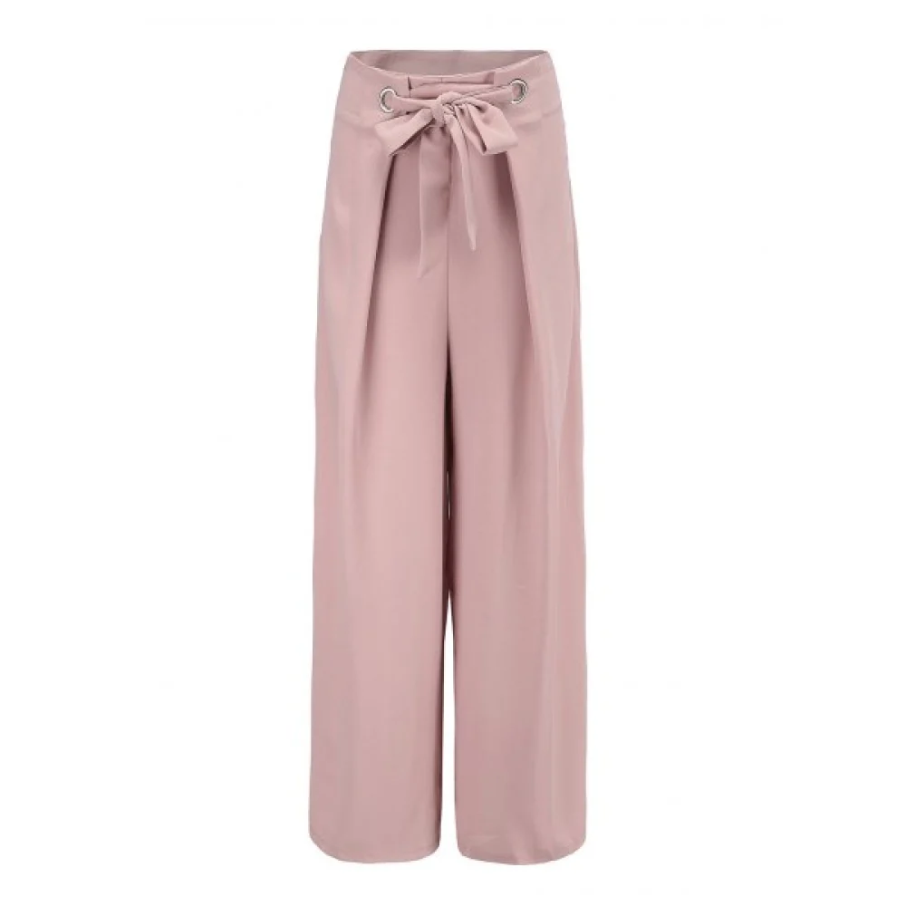 Women's wide leg pants skirt pants yoga dance casual female trousers Boot Cut dance loose thin section wide leg pants - Pink Fan