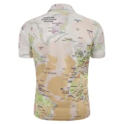World Map Pattern Button Down hirt - Goldenrod Fansmadedirect