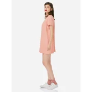 ZAN.STYE Crew Neck Shirt Dress - Pink Fansmadedirect