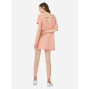 ZAN.STYE Crew Neck Shirt Dress - Pink Fansmadedirect