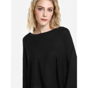 ZAN.STYE ong Sleeve Round Neck Top - Black Fansmadedirect