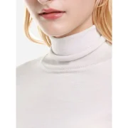 ZAN.STYE Ribbed Wool Turtleneck Sweater - Apricot Fansmadedirect