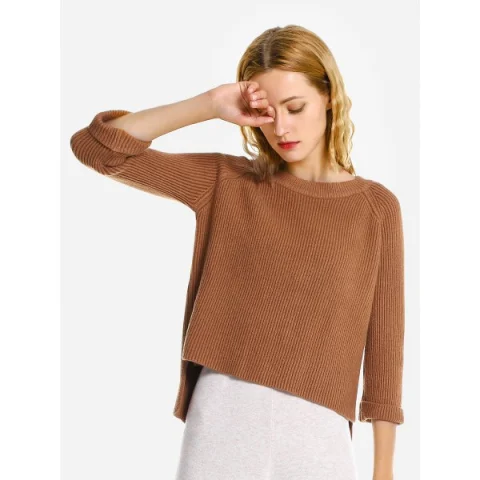 ZAN.STYLE Crew Neckline Loose Sweater - Sugar Fansmadedirect