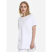 ZAN.STYLE Dolphin Hem Tee - White Fansmadedirect