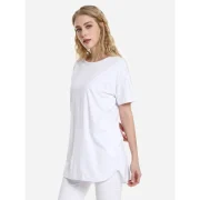 ZAN.STYLE Dolphin Hem Tee - White Fansmadedirect