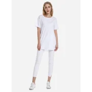 ZAN.STYLE Dolphin Hem Tee - White Fansmadedirect