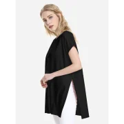 ZAN.STYLE Drop Shoulder Sleeve Top - Black Fansmadedirect