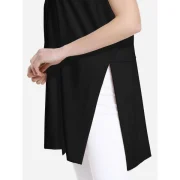 ZAN.STYLE Drop Shoulder Sleeve Top - Black Fansmadedirect