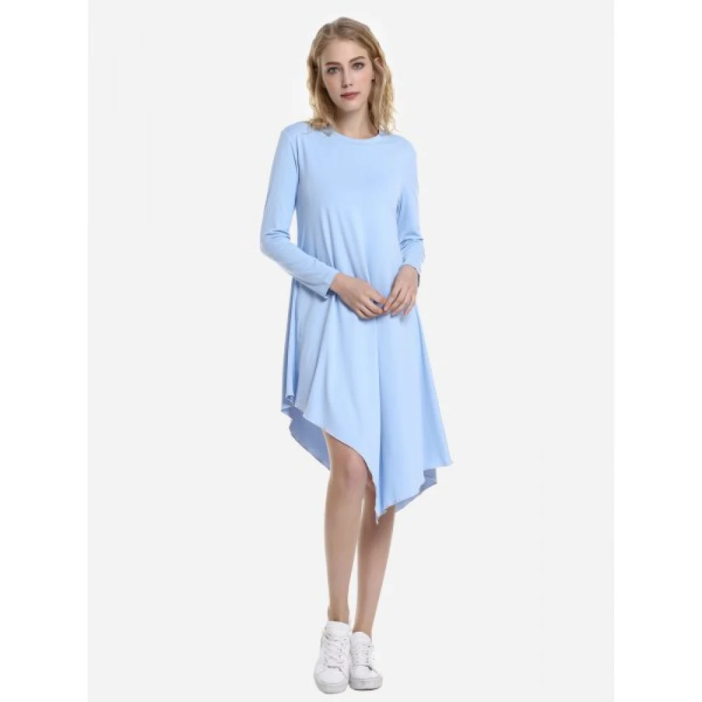 ZAN.STYLE Long Sleeve Dress - Windsor Blue Fansmadedirect