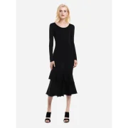 ZAN.STYLE Long Sleeve Slim Fit Sweater Dress - Black Fansmadedirect