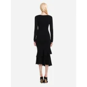 ZAN.STYLE Long Sleeve Slim Fit Sweater Dress - Black Fansmadedirect