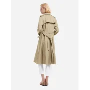 ZAN.STYLE Longline Silhouette Double Breasted Belted Trench Coat - Khaki Fansmadedirect