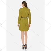 ZAN.TYLE Collar hirt Dress - Mustard Fansmadedirect