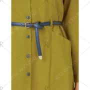 ZAN.TYLE Collar hirt Dress - Mustard Fansmadedirect