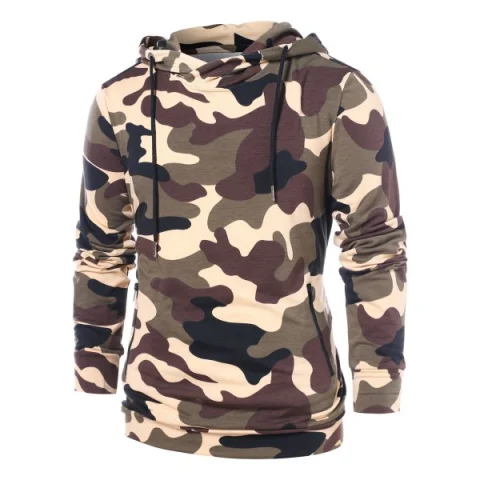 Zip Pockets Drawstring Camouflage Hoodie - Acu Camouflage Fansmadedirect