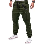 Zipper Embellished Elastic Waist Jogger Pants - Army Green Fansmadedirect