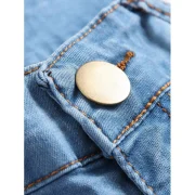 Zipper Fly Decoration Ripped Casual Jeans - Light Blue Fansmadedirect