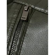 Zippers Embellished Casual Faux Leather Jacket - Army Green Fansmadedirect